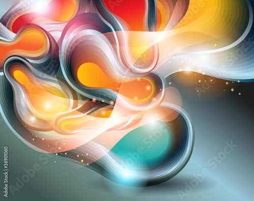 Abstract background with transforming forms. Vector illustration