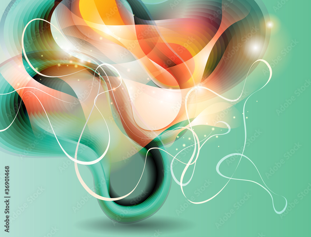 Abstract turquoise background with transforming forms. Vector Stock ...