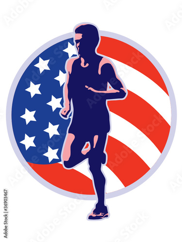 American Marathon runner jogger fitness running