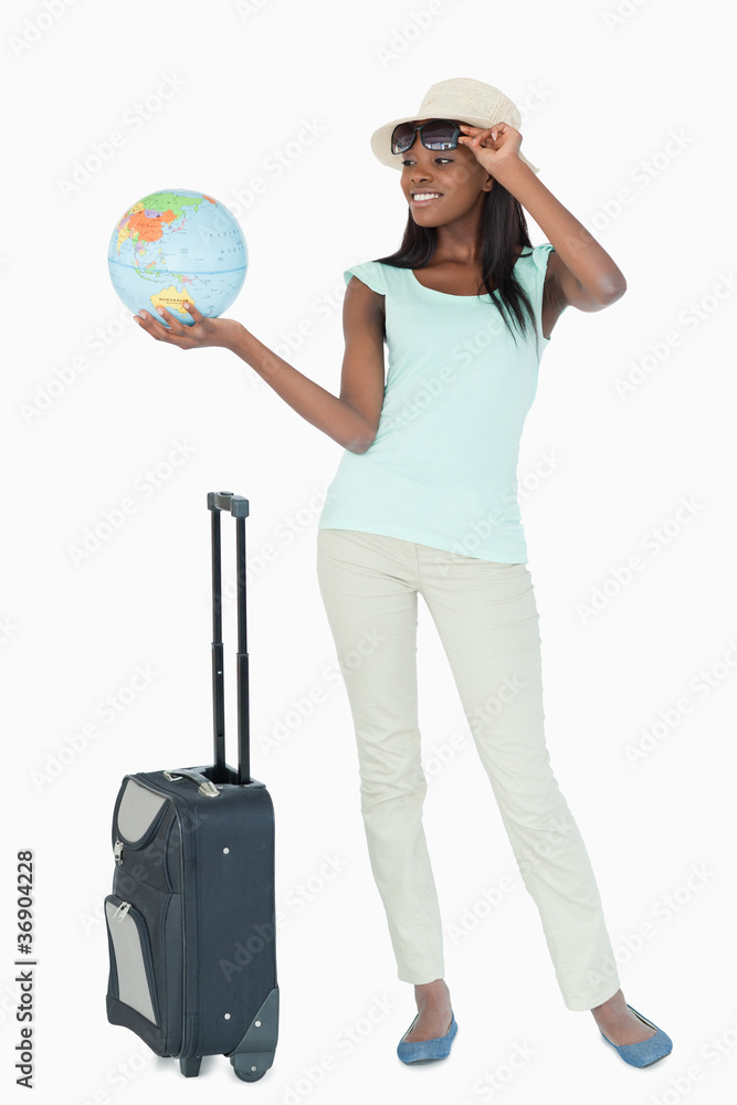Young woman doing a trip around the world Young woman doing a trip around the world