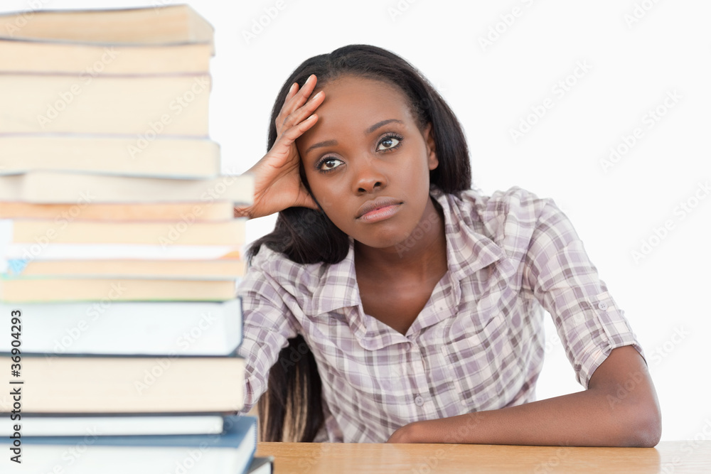 Tired student day dreaming Tired student day dreaming