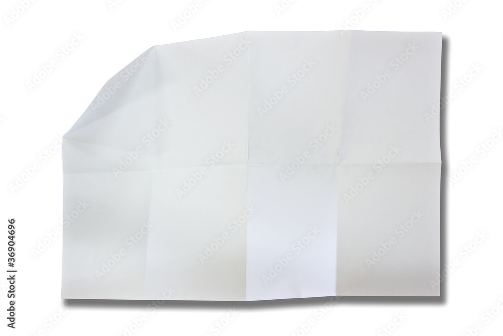 Fold paper with clipping path Fold paper with clipping path