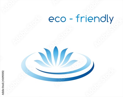 Fototapeta Naklejka Na Ścianę i Meble -  water lily , Eco friendly business logo design