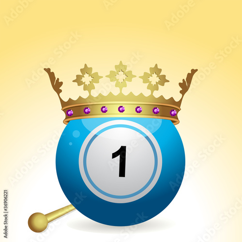 bingo ball and crown and sceptre