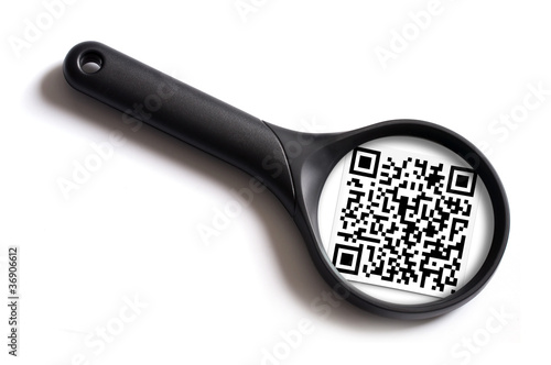 Obraz na płótnie Loupe et code QR