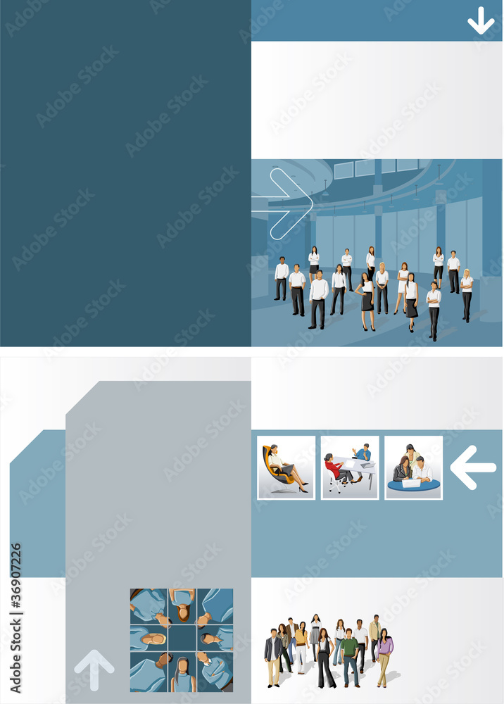 Template for advertising brochure with business people