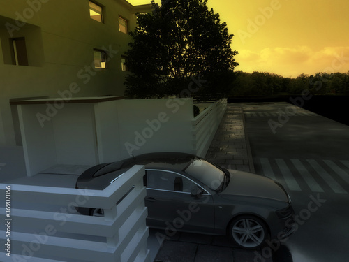 appartamento rendering 3d garage architettura progetto © LaCozza