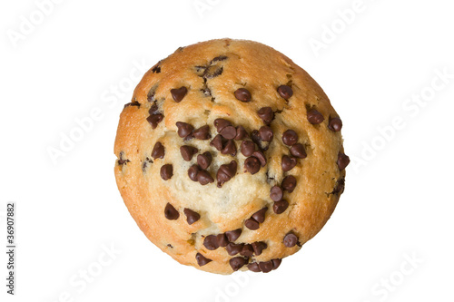 Chocolate Chip Muffin from Top View