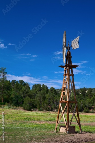 Old fashioned country windmill for pumping water in Zion NP