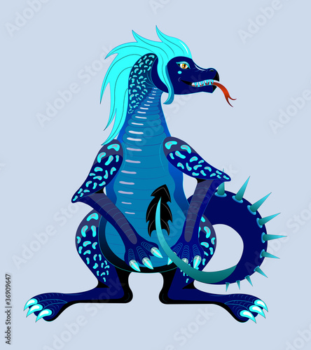 Black-dark blue dragon.