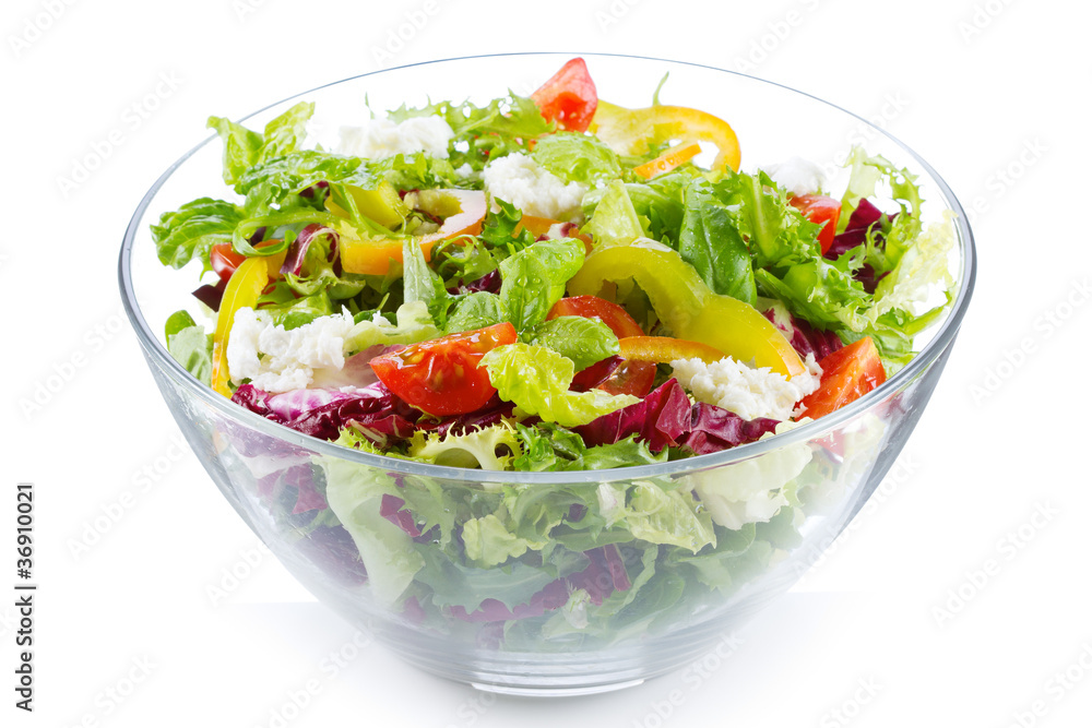 salad with greens and vegetables salad with greens and vegetables