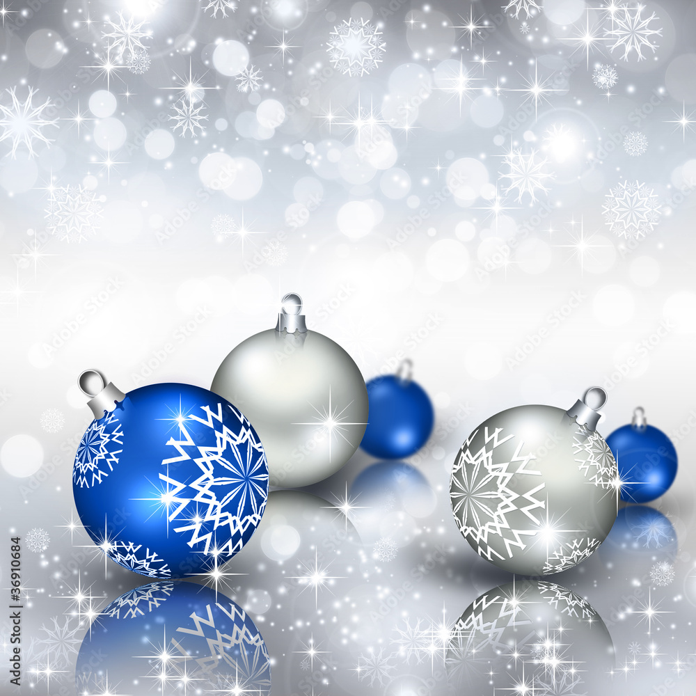 Best elegant Christmas background with blue baubles Stock Illustration ...