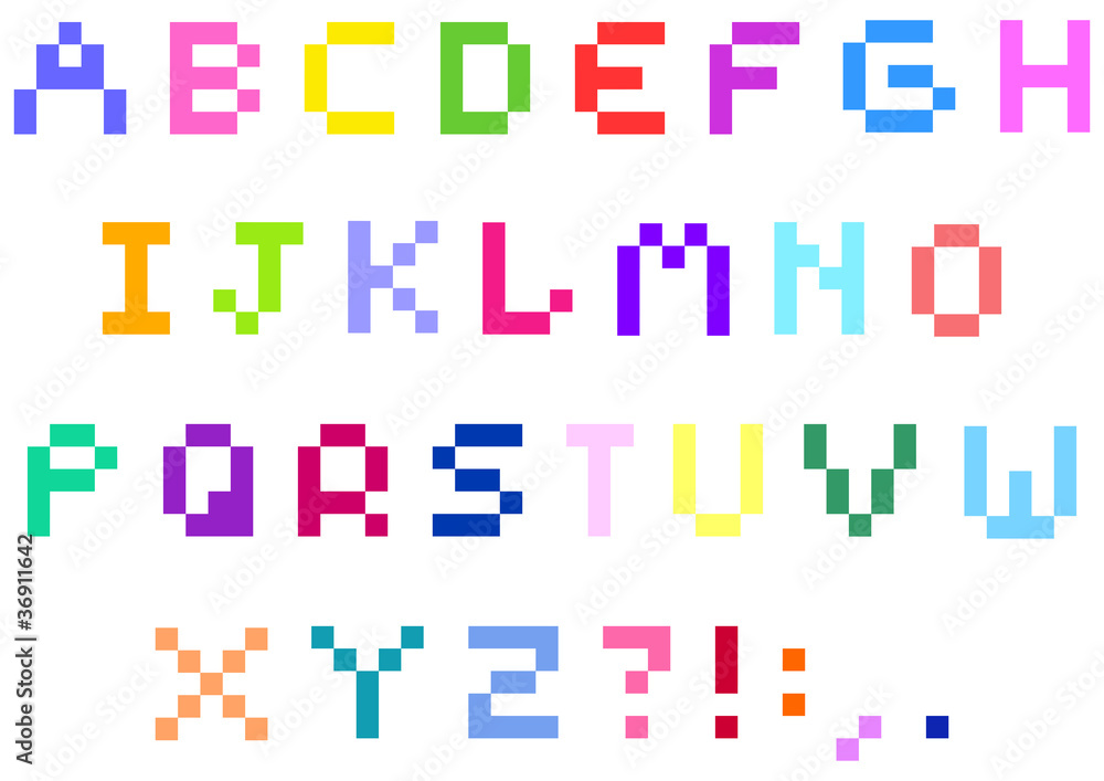 Pixel alphabet Pixel alphabet