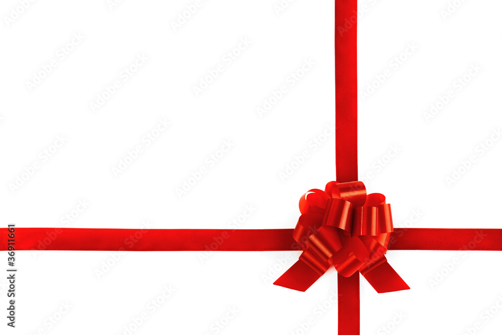 Ribbons tied a red bow