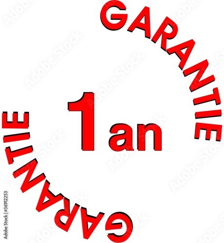 bouton garantie 1 an