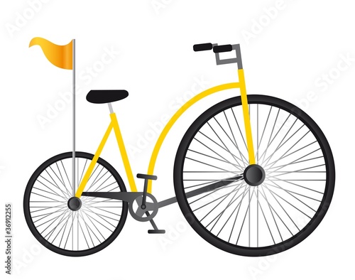 yellow old bicycle