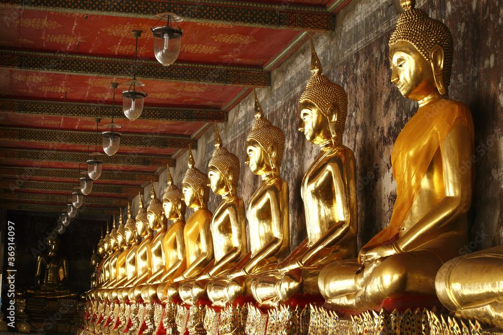 Fototapeta premium View of buddha statue in Bangkok, Thailand.