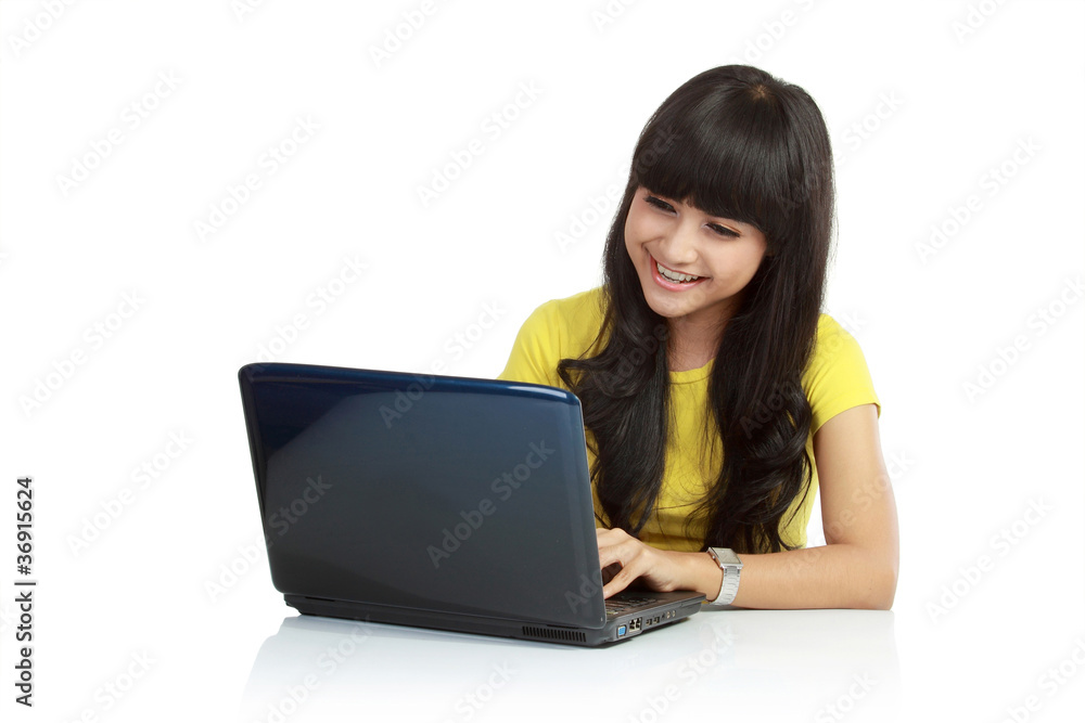 beautiful asian student using laptop beautiful asian student using laptop