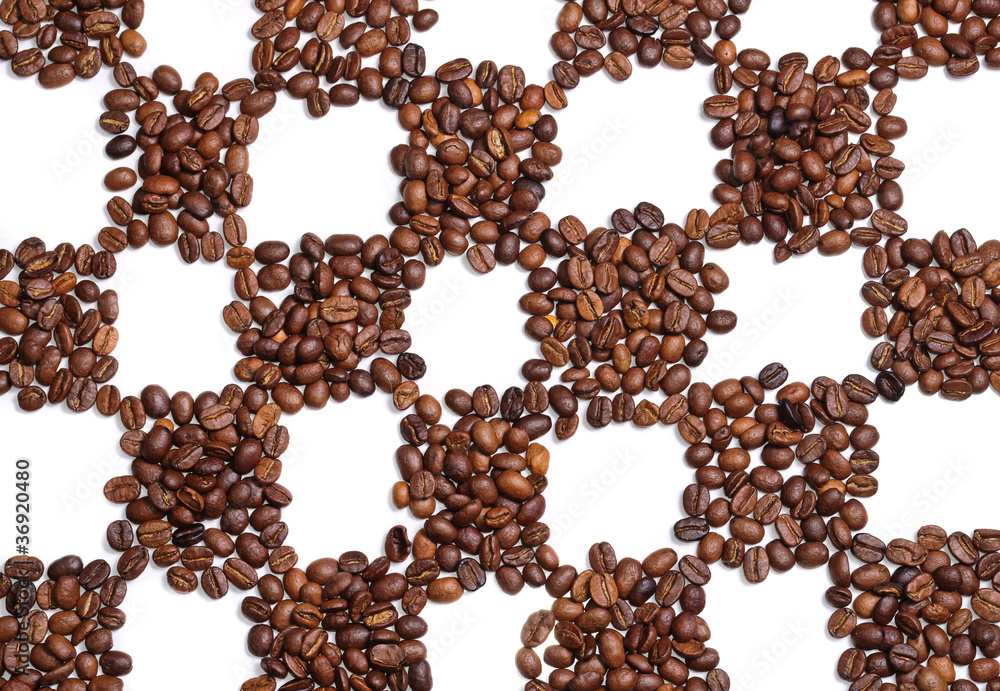 Coffee beans in the chess field Coffee beans in the chess field