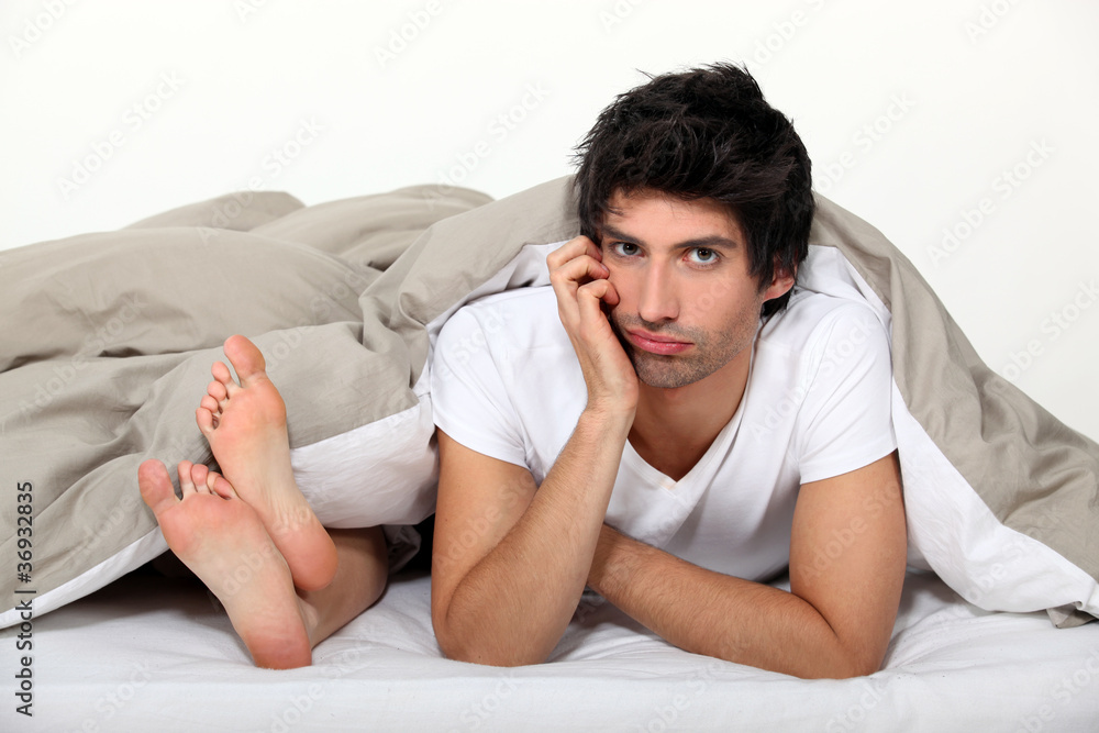 Bored husband in bed Bored husband in bed