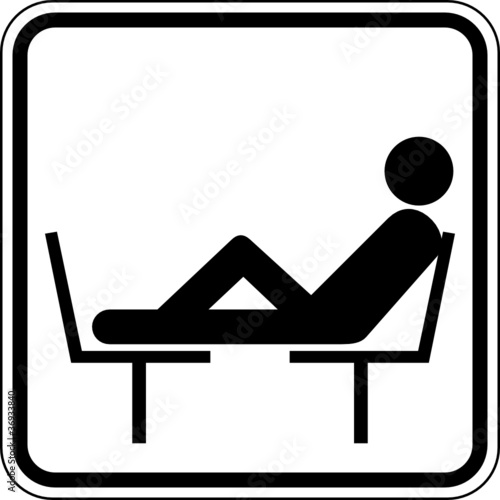 Füße hochlegen Schild Zeichen Symbol Piktogramm