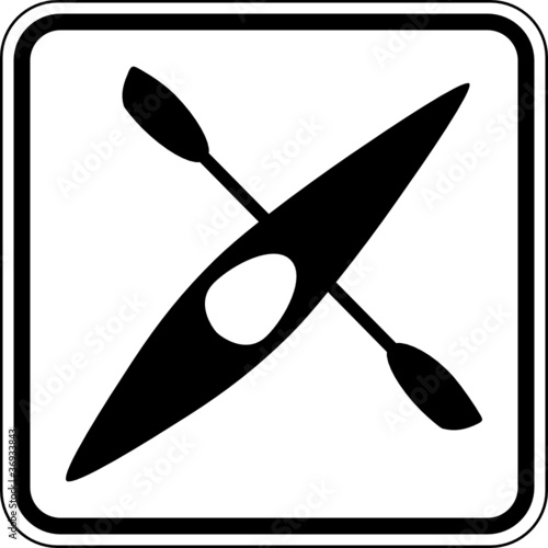Kanu fahren Schild Zeichen Symbol Piktogramm