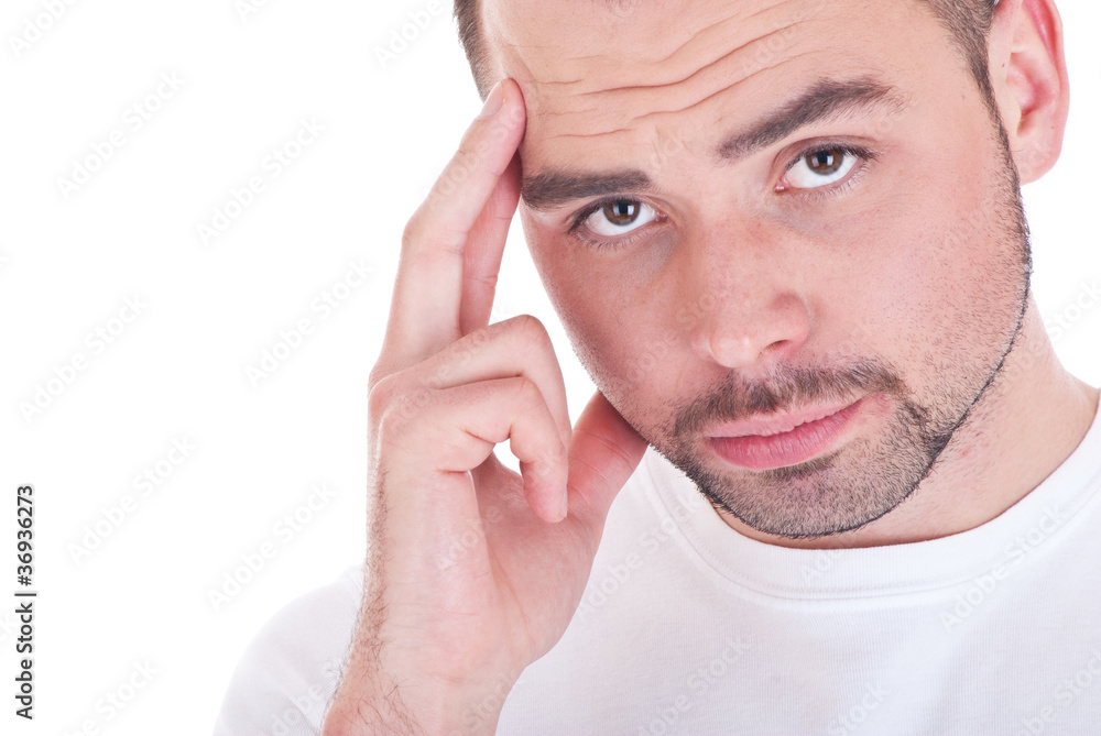 Obraz premium Man thinking about a problem