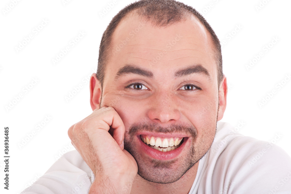 Obraz premium Portrait of the young happy smiling man