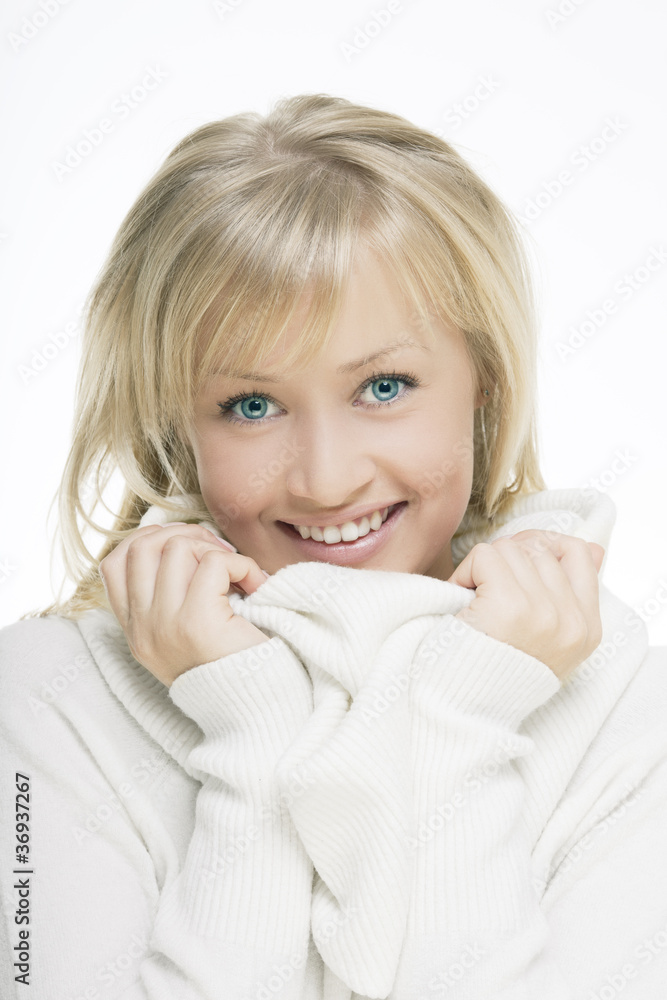 beautiful girl with perfect skin, blond hair and blue eyes beautiful girl with perfect skin, blond hair and blue eyes