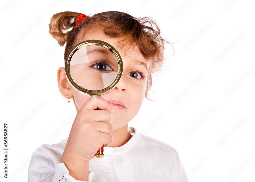 girl with magnifier