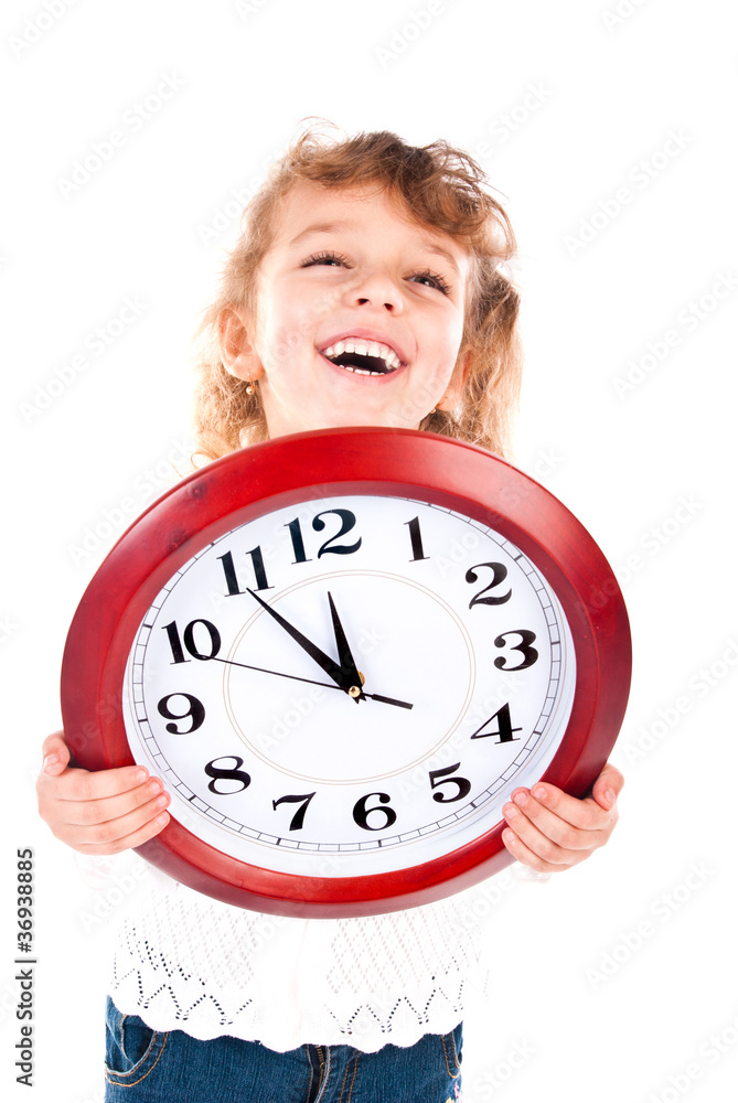 girl with clock