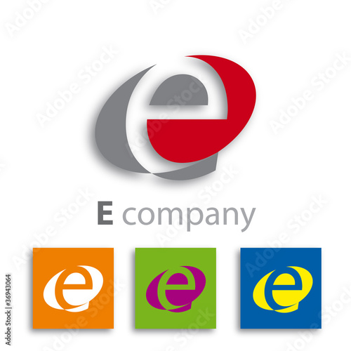 Oval Logo initial letter E # Vector