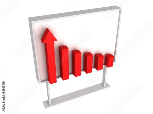 red graph of rise in profit...