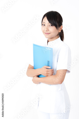 a portrait of pretty asian nurse
