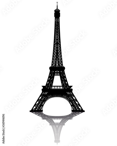 black silhouette of the Eiffel Tower