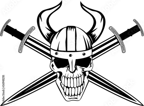 Skull in  helmet