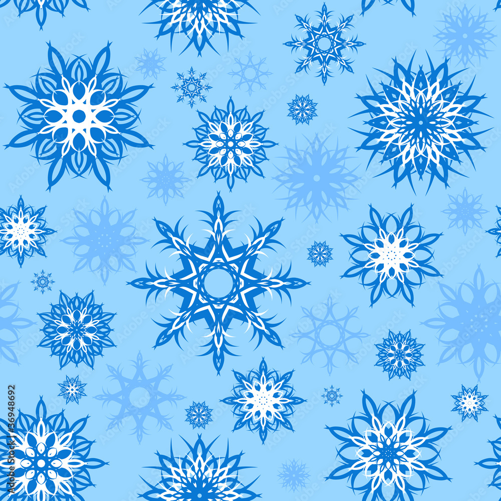 vector illustration of a seamless snowflakes background. Christm