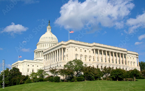 White house in a sunny day