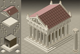 isometric Greek Temple (Ionic Architecture)