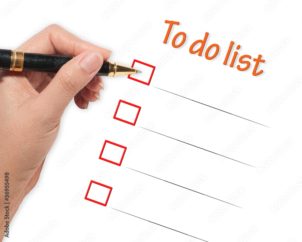 female hand checking to do list female hand checking to do list