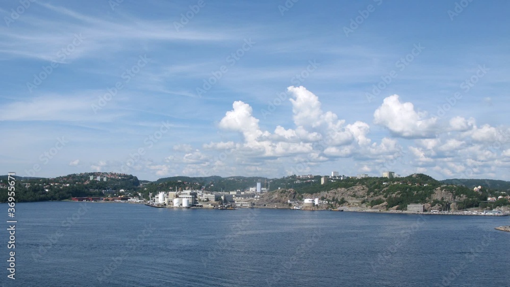 Nickel refinery near port of Kristiansand, time lapse Nickel refinery near port of Kristiansand, time lapse