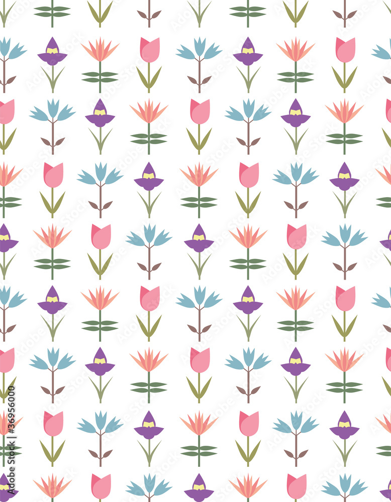 Pattern of four spring flowers Pattern of four spring flowers