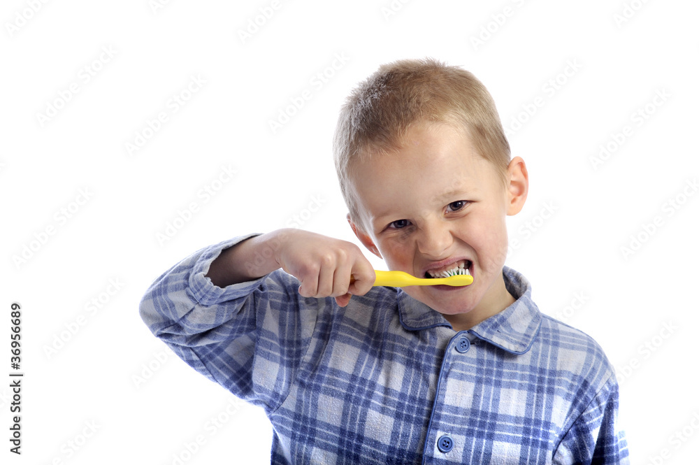 little boy cleaning his teeth little boy cleaning his teeth