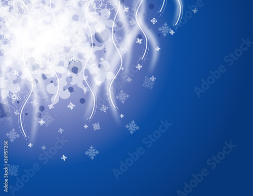 Snowy night holiday vector background.
