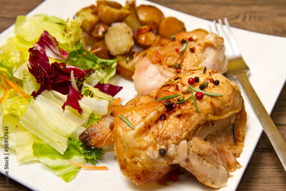 pollo arrosto con contorno pollo arrosto con contorno