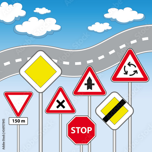 Traffic signs. Vector illustration