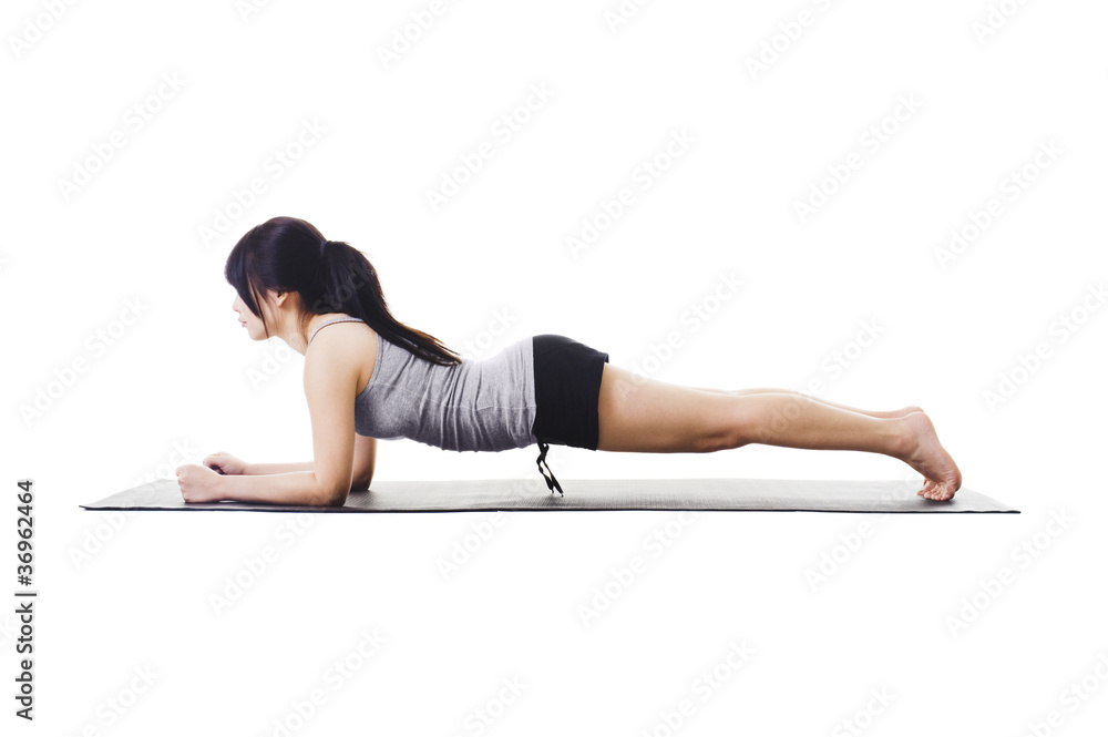 Chinese woman doing yoga. Chinese woman doing yoga.
