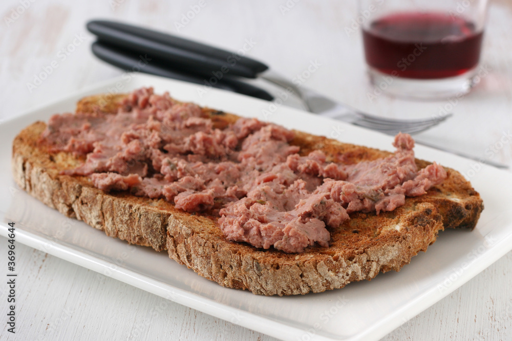 toast with liver pate