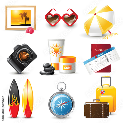 travelling icons set