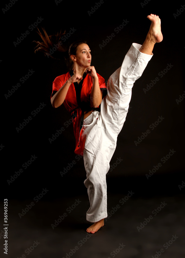 Frau macht Taekwondo Frau macht Taekwondo